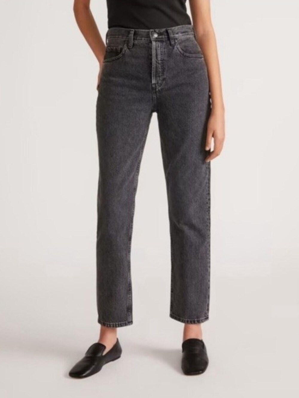 Everlane The Curvy Cheeky Jeans Ankle Size 26 Womens Denim Black Cotton